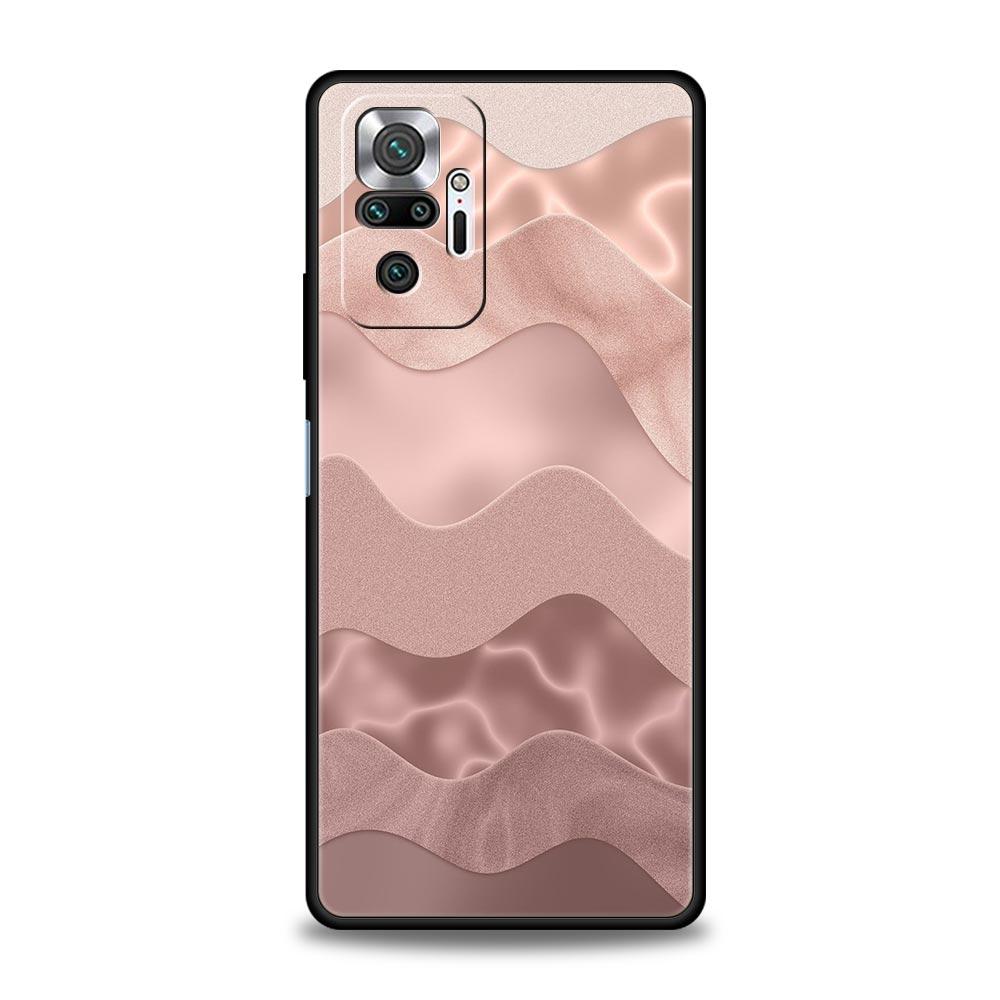 Handyhülle für Xiaomi Redmi Note 14 13 12 5G 11 10 Pro Plus 4G 9S 9 14C 13C 12C 10C 9C 9A Weiche TPU-Hülle Schöne Rosegold-Kunst