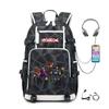 Cartoon Game USB Backpack Large Capacity Hiking Bag College Student Outdoor Travel Casual Daypack