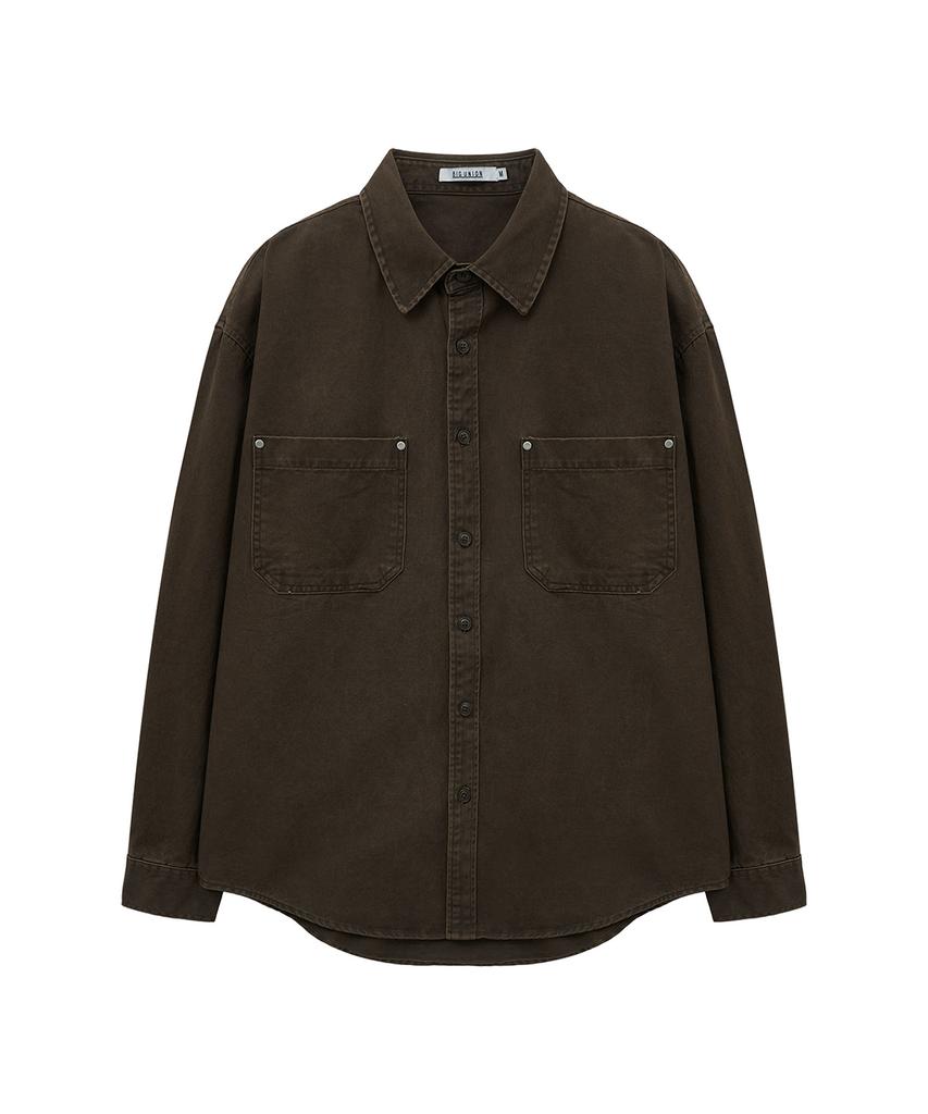 BIG UNION Moleskine Rivet Pocket Shirt (Brown)