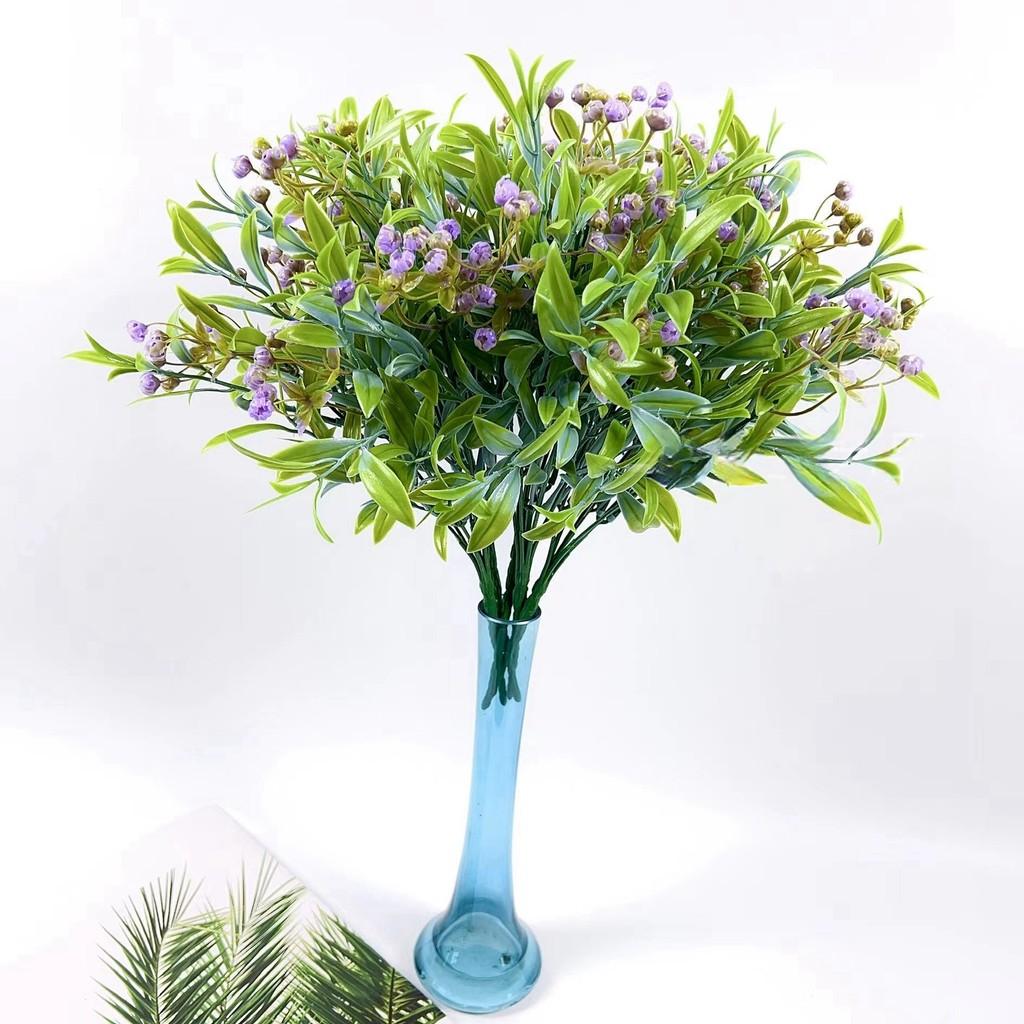 Artificial Simulation Flower 7-forked Bamboo Leaf Starry Sky Home Wedding Outdoor Decoration Green Plants Artificial Flowers Artificial Flower