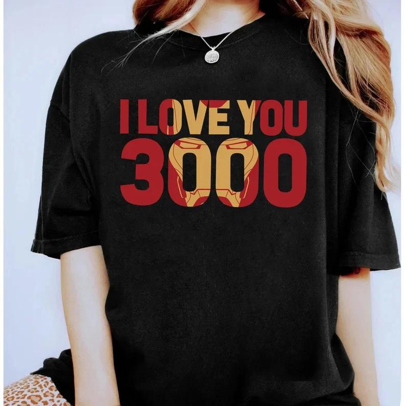 Avengers Endgame Iron Unisex I Love You 3000 Text Fill Shirt S