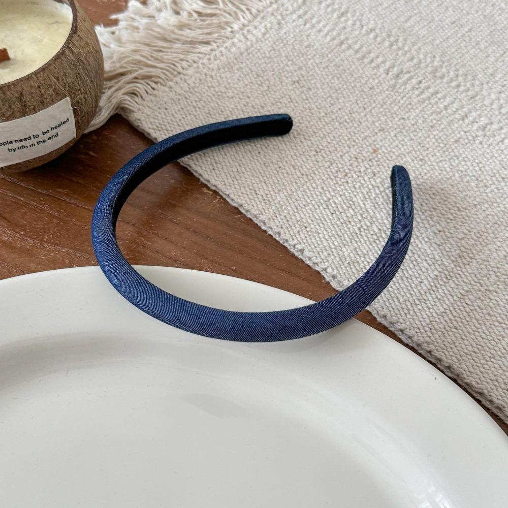 Versatile Denim Hair Hoops Elegant Thin Headband Casual Narrow Hair Hoops for Women