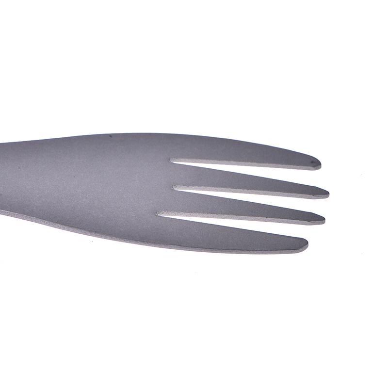 1 stk Ultralett Utendørs Camping Titan Spork Titan Skje Gaffel Sølvfarge