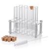 Science 12Pcs 20x150mm Glass Test Tubes with Cork Stoppers|1 Rack of Acrylic Material