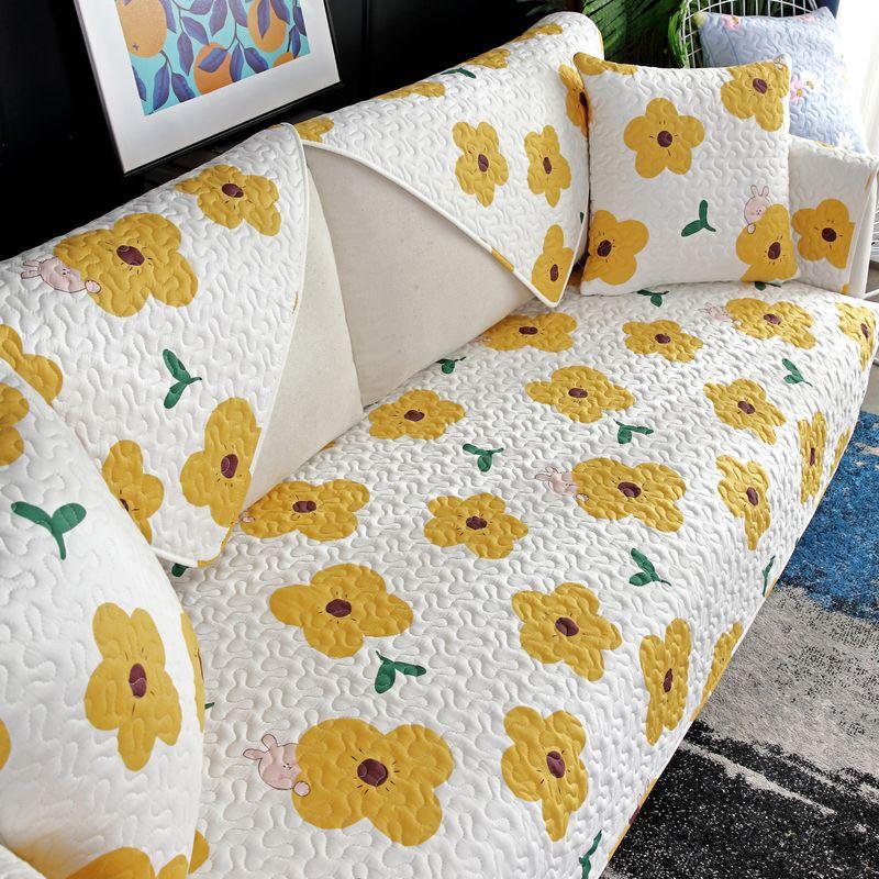 

Pastoral Sofa Cushion All Year Round Neutral Pure Cotton Cushion Non-Slip Fabric All Cotton Cover Cover Towel 2025 New Arrival L Manhua Paradise 70*70cm(Leaflet)