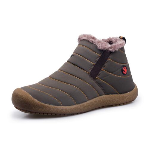 Retro Warm Fur Father Fashion Boots Plush Lightweight Dad Winter Boots Latex Waterproof Shoes X995 35