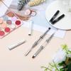 2pcs Gel Builder Brush, Nail Builder Gel Brush, Double Ended French Tip Brushes Hard Gel for Nails, Liner Brushes with Shiny Handle for Design Nails
