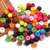 LOULEUR 100-200pcs 8-12mm Black Wooden Beads Round Loose Spacer Beads Big Hole Beads For DIY Necklace Bracelet Jewelry Makings