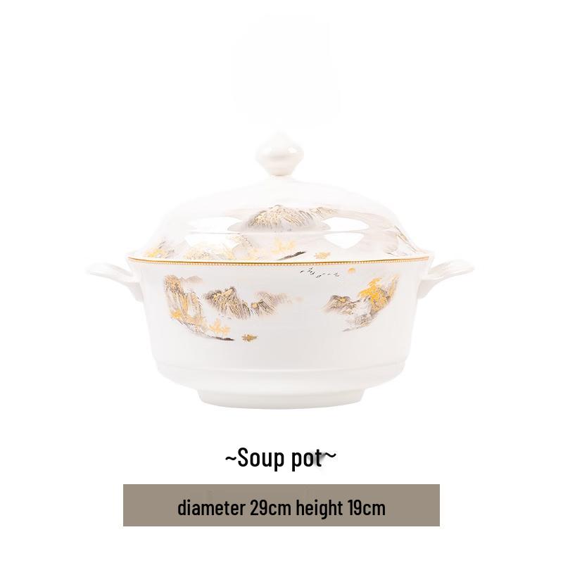 Jingdezhen Great Rivers & Mountains Ceramic Dinnerware Collection