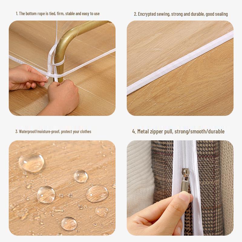 Popular Double-Rod Floor-Standing Garment Dustproof Cover Hanger