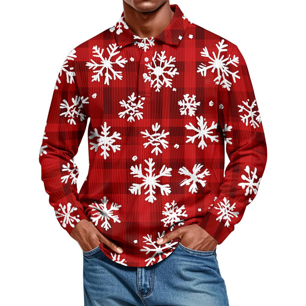 Men's Casual Style Solid Color Loose  Shirt Long-sleeved Top