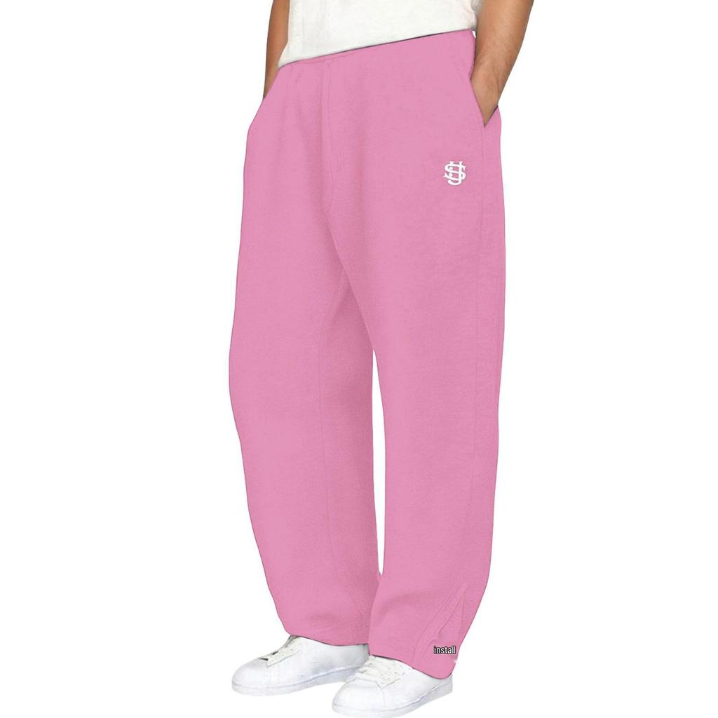 Cross-Border Trendy Unisex Embroidered Zipper Fleece Sweatpants