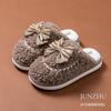 New winter women's wool roll butterfly cotton slippers warm indoor home non-slip fluffy slippers