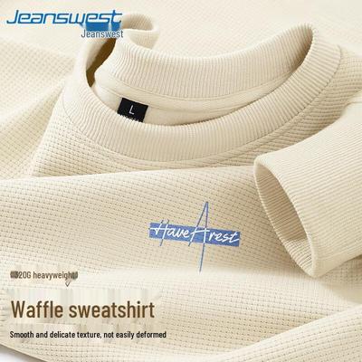 Jeanswest Men's Waffle Knit Crewneck Sweatshirt