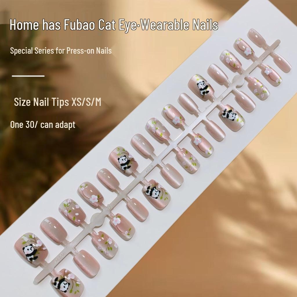 

Charming Cat Eye Wearable Nails - Sweet Temperament False Nails Set