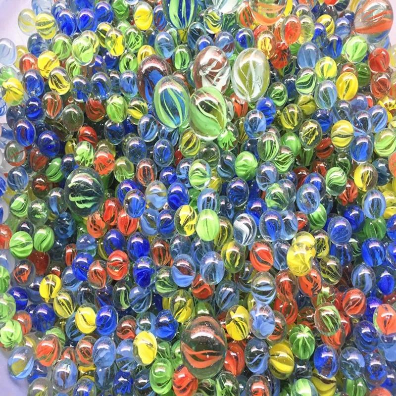 50PCS 14mm Colorful Glass Marbles Toy Kids Marble Balls Run Game Solitaire Toy Accs Vase Filler&Fish Tank Home Toys Gift