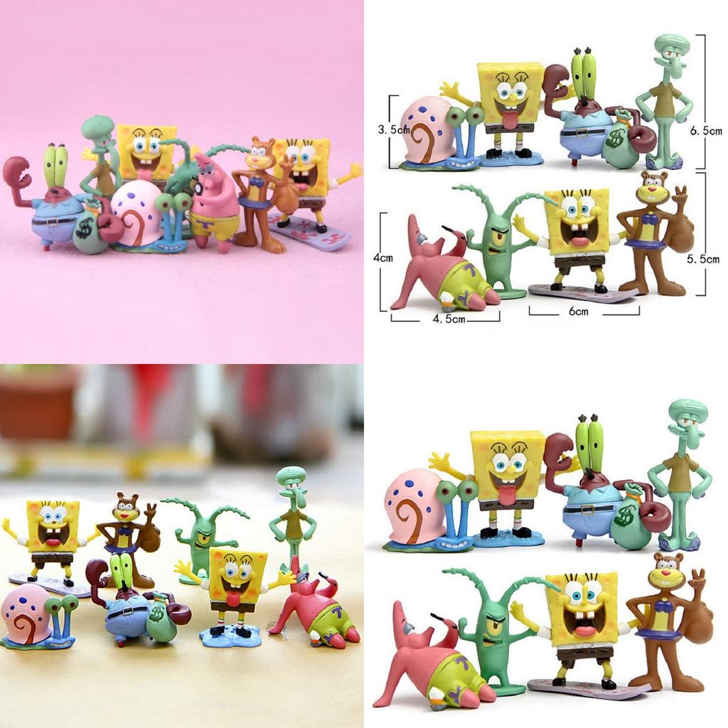 Premium 8-teiliges Spongebob Schwammkopf Patrick Star Thaddäus Tentakel PVC Figuren Set