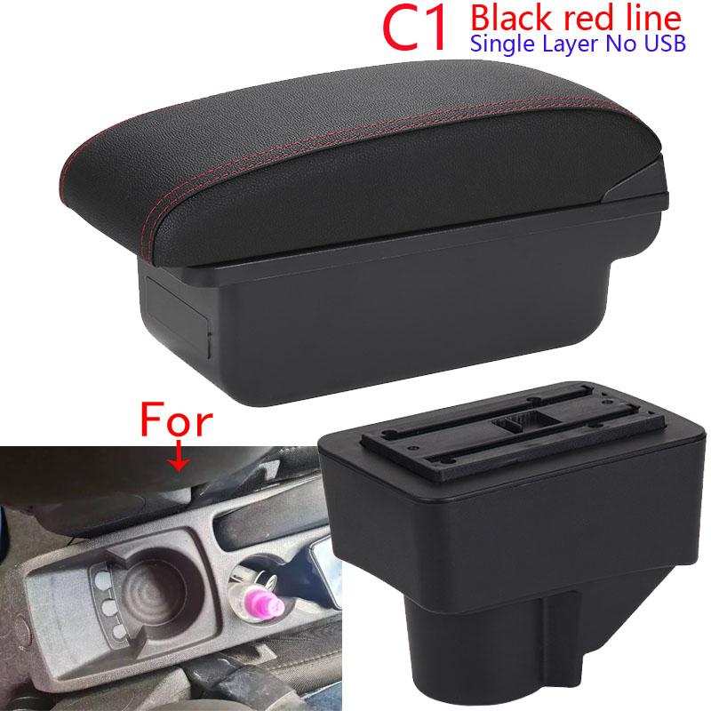 

For Ford Fiesta Armrest Car Storage Box For Ford Fiesta 3 Car Armrest Box 2011-2018 Accessories PU Leather easy installation