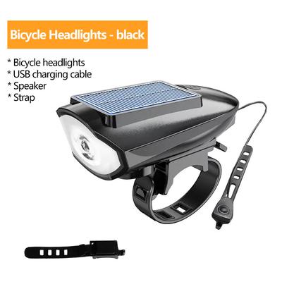 Solar Fahrrad Vorderlicht mit Hupe Typ-C Wiederaufladbar MTB Rennrad Lenker Scheinwerfer Taschenlampe Nachtradfahren Klingel