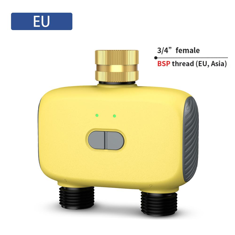 2 Outlets Bluetooth Garden Water Timer IP55 Waterproof Multi-Functional Automatic Irrigation Timer Rain Delay Manual Auto Mode