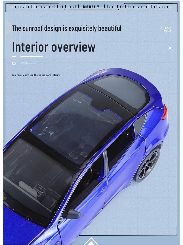 1:24 Tesla Alloy Car Model Simulation Toy - New Energy Vehicle for Kids