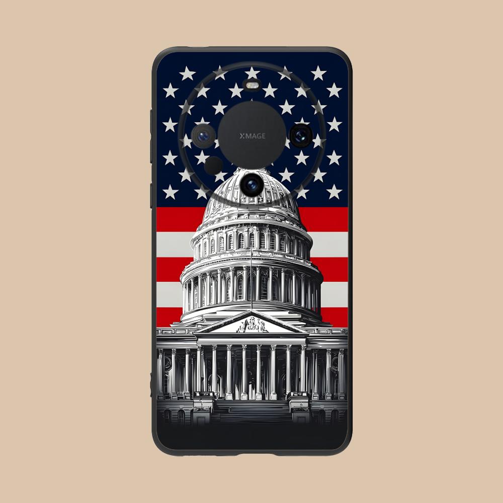 

USA America Flag Matte TPU Mobile Phone Case for Huawei Mate 60 50 40 30 20 10 Pro Plus Lite E 5G Colorful Printing Cover Huawei Mate 10 Lite