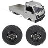 2Pcs Truck Wheel Rubber Tire 55mm Dia Aluminium Alloy Fit for WPL D12 1Celsius10 RC Car