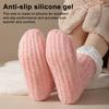 Fleece-Lined Crew Socks Warm Slipper Socks with Non-slip Grips Women Thickened Fuzzy Winter Socks for Home Lounging Sleep