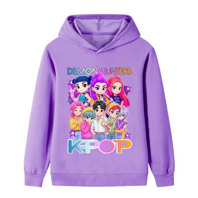 B1201 Kids Boys Girls Sajaboys Kpop Rumi Zoey Mira Print Long Sleeves Hoodie