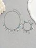 2pcs/Set Antique Western Cowboy Style Elements Turquoise Fashion Casual Cowboy Hat Boots Cow Head Charm Women's Retro Necklace Bracelet