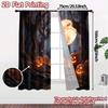 Set Of 2 Flat Printing Curtains Without Rod Halloween Path Popular Window Curtain Prints Art Deco With Light Filtering Polyester