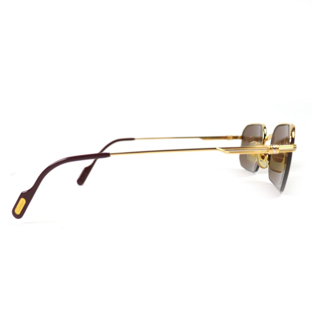 Excellent Cartier Sunglasses Trinity Half Rim Frame: Gold Bordeaux Mens Used