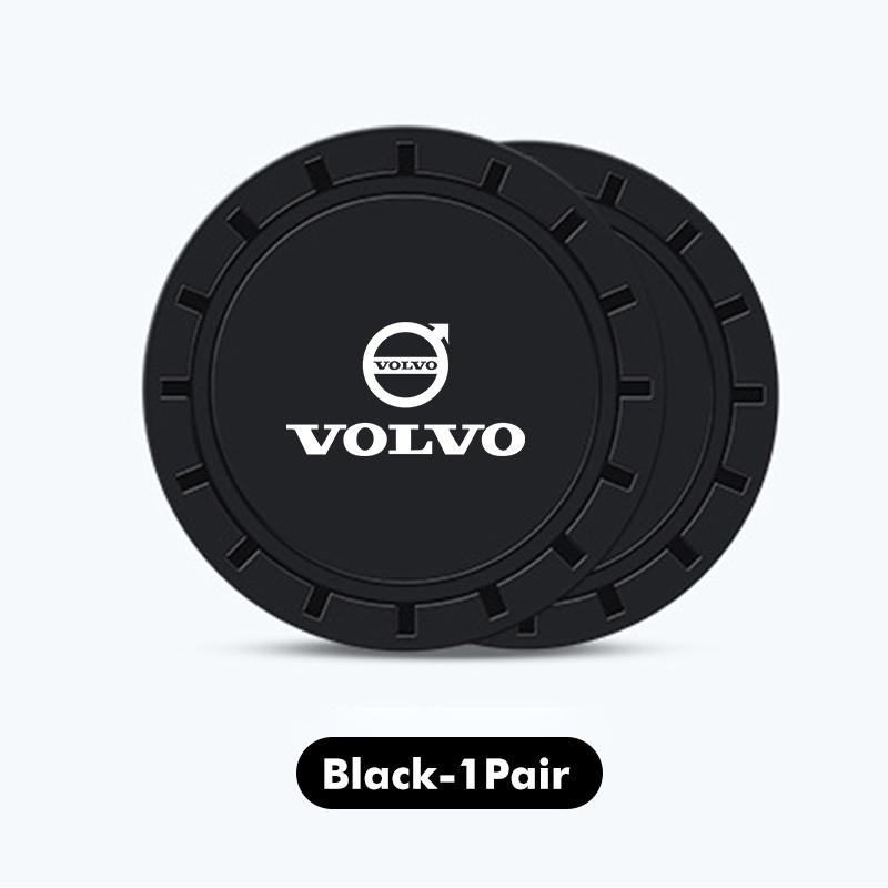 For Volvo 2pcs Silica Gel Car Coaster Water Cup Holder Anti Slip Pad Mat Xc60 Xc90 V40 V60 S60 V50 V90 S80 C40 XC40 V70 XC70 C30 CT9
