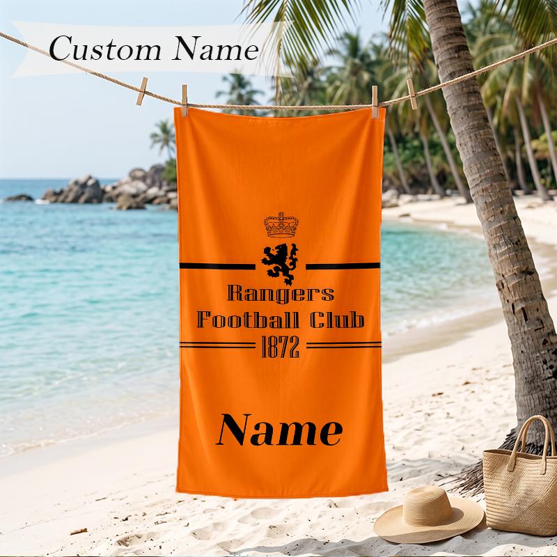 Rangers fc Strandlaken met Gepersonaliseerde Naam Zacht Handdoek voor Zwemmen Strand Reizen