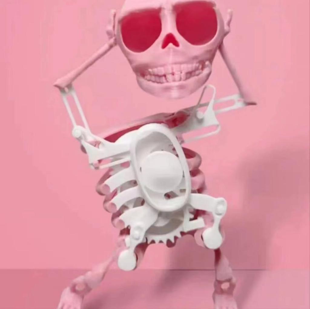 Novelty Funny Skull Man Dancing Rocking Clockwork Toy 3D Printing Dancing Fun Small Toys Skull Desktop Ornaments
