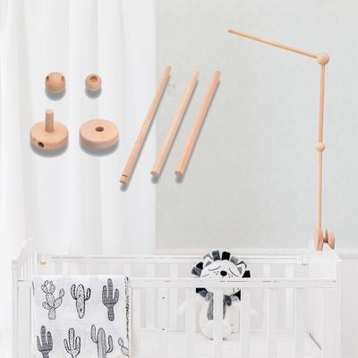 Juego de soportes para sonajeros para ensamblar, soporte para campana de cama para cuna de bebé, protección para juguetes para bebés recién nacidos, accesorios para campana de cama de madera