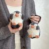 Für AirPods1 2 3 4 Pro Pro3 Pro2 Kopfhörerhülle Niedliche Cartoon-Kettenbeutel-Anhänger Kaninchen Pinguin Weiche Flauschige Puppe Geschenke für Mädchen und Damen