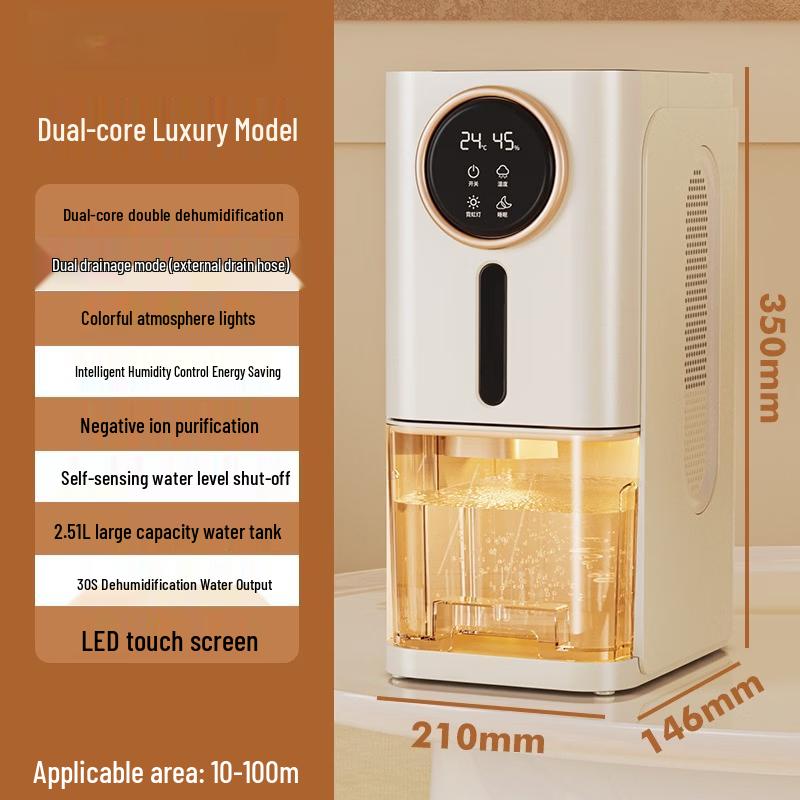 ZISIZ Dual-Core Dehumidifier with Air Purifier