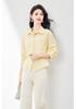 Relaxing commuting collar and waist cinching simple shirt