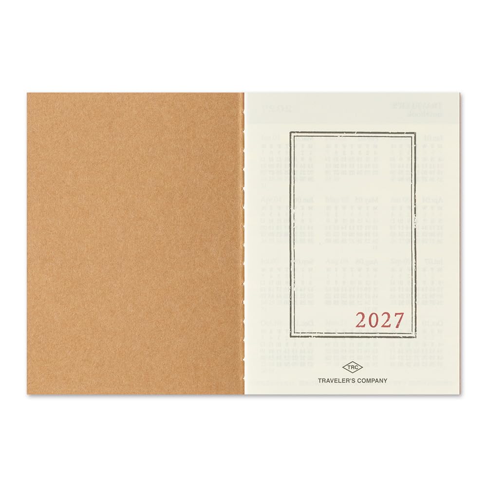 Traveler’s Notebook 2027 Passport-Size Monthly Refill, 14497006, December 2026 Start