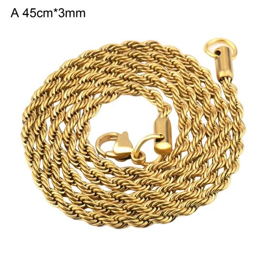 Yousheng Unisex Necklace Twisted Chain Hip Hop Style Stainless Steel Polished Anti-rust Hippie Rock Star Singer Club Party Neck Jewelry