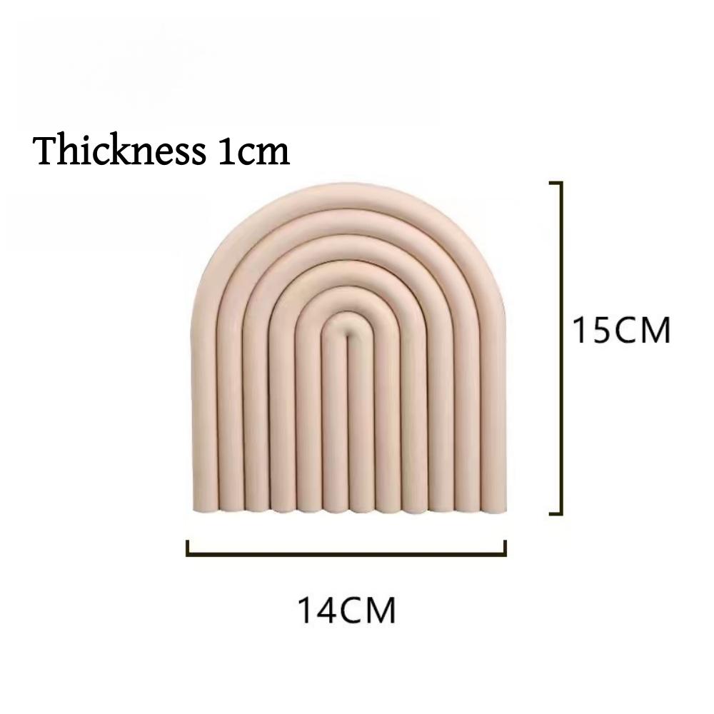 

Kitchen Heat-resistant Table Ddecoration and Accessories Home Rainbow Silicone Table Mat Removable Washsble Table Placemats 15x14x1cm