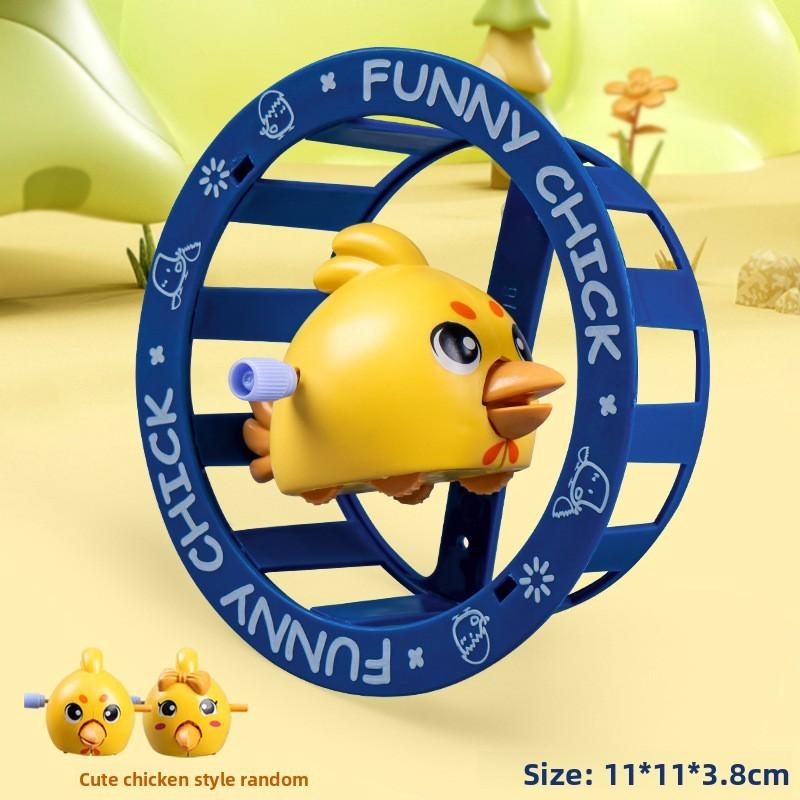 

Childrens Wooden Toy Spinning Chick With Chain For Developmental Play And Baby Learning синій