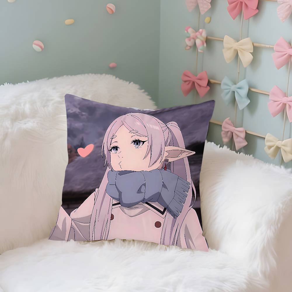 Anime F-Frieren Cute Case Plush Fabric Soft Pillowcase Double Sided Print Cushion Cover Household Gifts