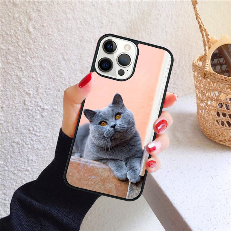 British shorthair cat Phone Case for iPhone 17 Air 16 PRO MAX 15 14 PLUS 11 12 13 Back Cover Fundas Shell