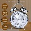 Rechargeable Metal Bell Alarm Clock with Night Light - Super Loud Wake-Up Device for Bedsides, Ideal for Students and Elderly Rooms.
