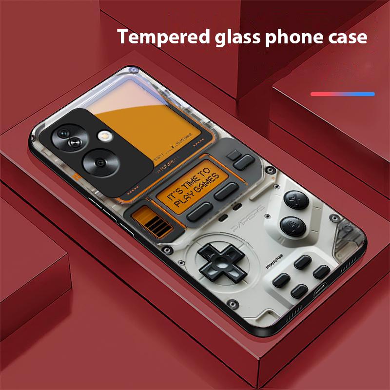 Konsola do gier Dla Oppo A79 5G 58 78 74 60 4G Reno 11F Realme GT 6 11 Note 50 10 C55 X2 Szkło Hartowane Czarne Etui na Telefon