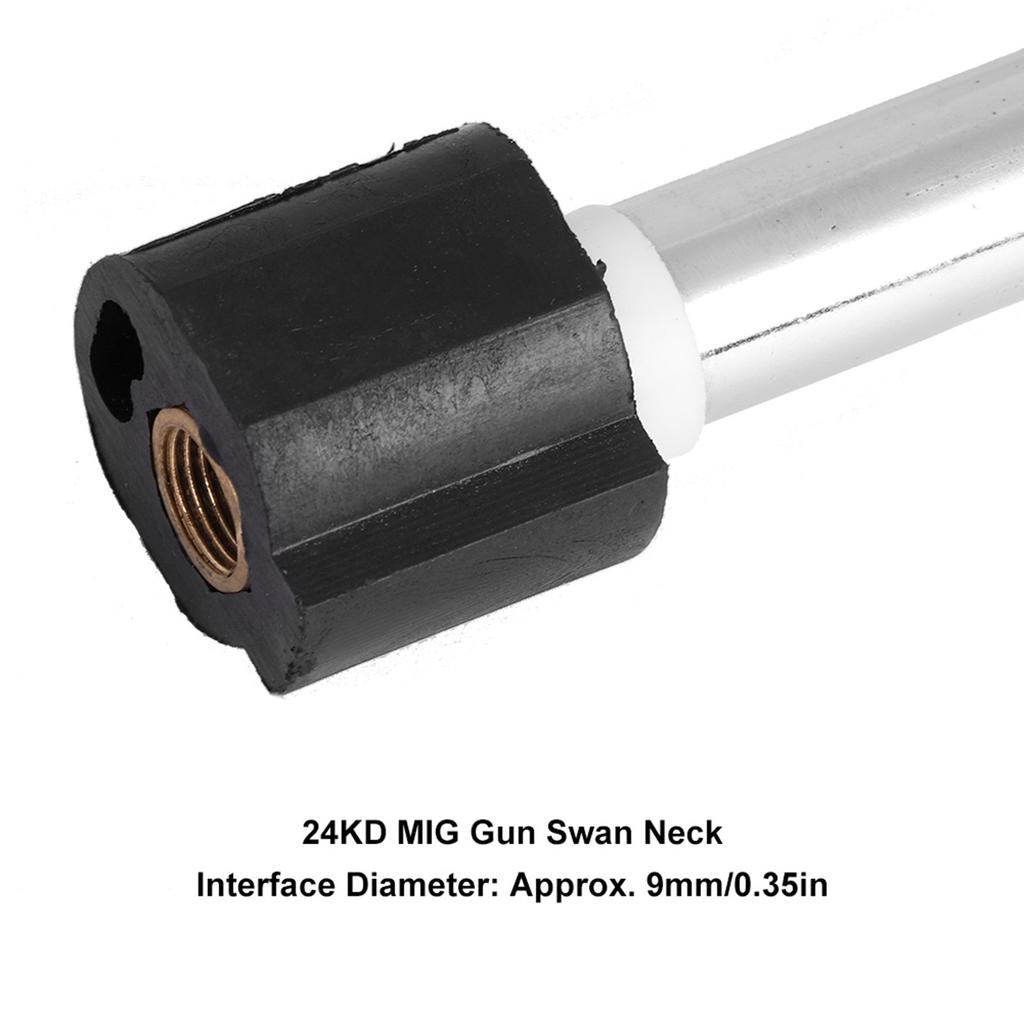 Torcia Saldatura 24KD Collo di Cigno MIG per Stile Binzel Abicor Ugello W 9mm Acciaio Inossidabile Ottone