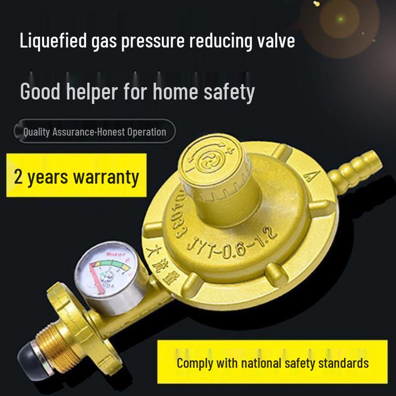 Explosionsgeschütztes Gasflaschen-Niederdruckreglerventil mit Manometer für Haushaltsherde