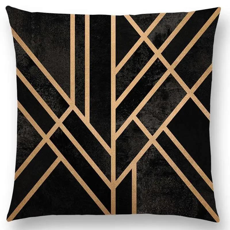 Neu Geo Smaragdblau Himmelblau Schwarze Nacht Gelbe Linien Geometrische Textur Streifen Drucke Auto Kissenbezug Sofa Überwurf Kissenbezug